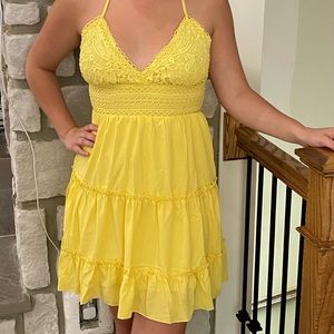 Yellow backless dress